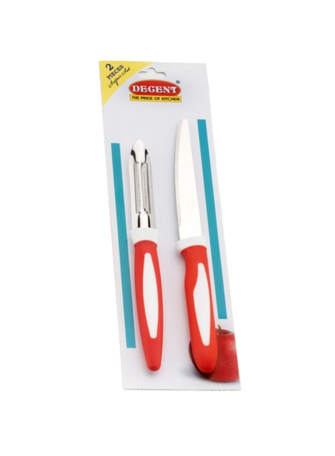Decent Prime Edge 2 Pcs Knife Set | Laser Knife & Vegetable Peeler | Stainless Steel Blades - Rust-resistant | Non Stick Knife Set | Kitchen Cutting Tools Set - Image 3